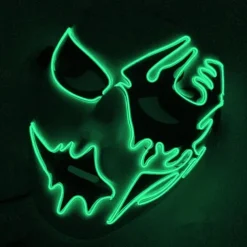 LED Light Ghost Mask EL Mask for Halloween Scary Cosplay Masquerade Dancing Party Luminous Mask
