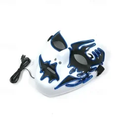LED Light Ghost Mask EL Mask for Halloween Scary Cosplay Masquerade Dancing Party Luminous Mask