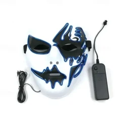 LED Light Ghost Mask EL Mask for Halloween Scary Cosplay Masquerade Dancing Party Luminous Mask