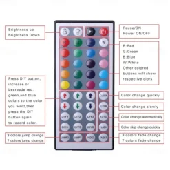 LED Light Strip 15m/20m 50ft 65.6ft RGB Color Change LED Light Strip Kit with IR44 Key Remote Control for Bedroom Lighting Flexible Home Decoration
