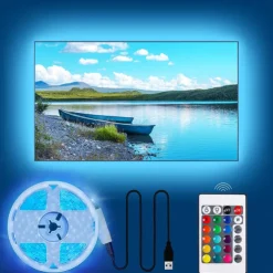 LED Light Strips RGB Lights USB Flexible Lamp USB 5V 5050 SMD 10mm LEDs Blackboard with 24 Key IR Remote Controller for Flat Screen TV Background, HDTV, PC Monitor 1M~5M