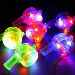 LED Light up Whistle Glow Whistles Flashing Noisemaker Whistles Lanyard Necklace Glow in the Dark Wedding Birthday Party