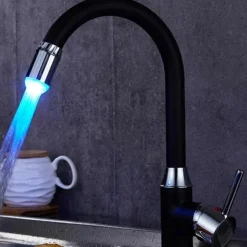 LED Light Water Faucet Tap Heads Temperature Sensor RGB Glow LED Shower Stream Bathroom Shower faucet 3 Color Changing