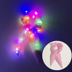 Led Luminous Hair Bands Light Up Hair Bows Scrunchies Girls Headwear Hair Rope Hair Accessories Glow In The Dark Party Supplies