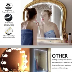 LED Makeup Mirror Light Hollywood Style Makeup Light 6.5-16FT/6000K/3000K Dimmable 12V Adapter/Mirror Strip Light Lighting for Vanity and Bathroom Mirrors