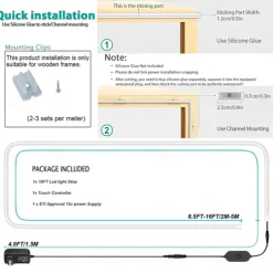 LED Makeup Mirror Light Hollywood Style Makeup Light 6.5-16FT/6000K/3000K Dimmable 12V Adapter/Mirror Strip Light Lighting for Vanity and Bathroom Mirrors