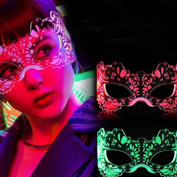 LED Mask Luminous Colorful LED Light Up Glasses Glowing Neon Light for Halloween Carnival Party Nightclub DJ Dance Party Decor Festival Rave Concert Bar Props