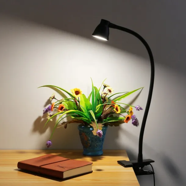 LED Metal Clip Table Lamp Reading Light with Three Color Schemes for Reading - USB Powered Night Lights, Bedroom Bedside Lights 1PC