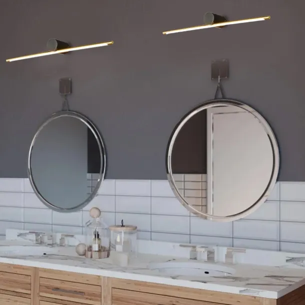 LED Mirror Front Lamp Vanity Light Dimmable 40/60/80cm Wall Light Copper for Modern Simple Bedroom Bathroom Gift for Family Friends IP20