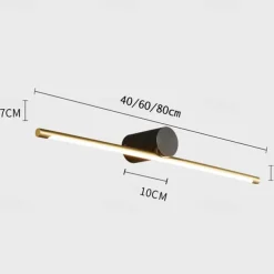 LED Mirror Front Lamp Vanity Light Dimmable 40/60/80cm Wall Light Copper for Modern Simple Bedroom Bathroom Gift for Family Friends IP20