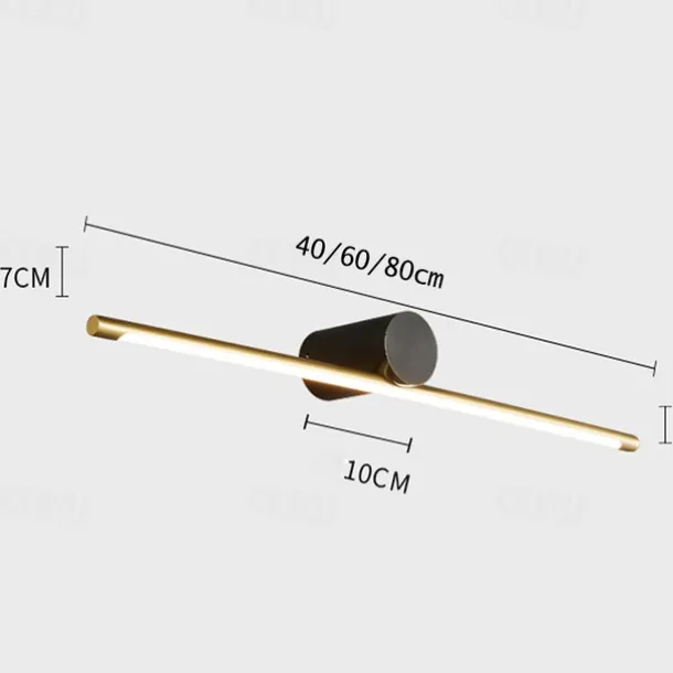 LED Mirror Front Lamp Vanity Light Dimmable 40/60/80cm Wall Light Copper for Modern Simple Bedroom Bathroom Gift for Family Friends IP20