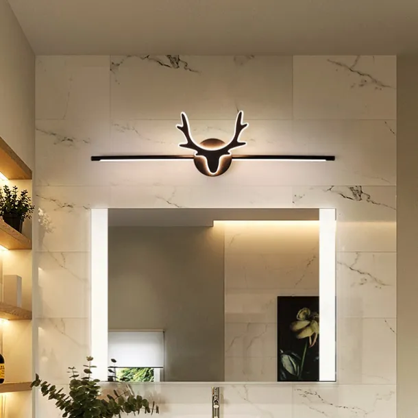 LED Mirror Front Lamp Vanity Light 80cm 20W Wall Light for Modern Simple Bedroom Bathroom Aluminum Acrylic Black IP20 110-240V