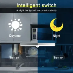 LED Motion Sensing Night Light USB Rechargeable Three-Tone Light Smart LED Strip Light Cable Free Bedroom Cabinet Wine Cabinet Wardrobe Corridor Night Lighting