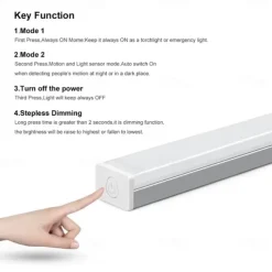 LED Motion Sensing Night Light USB Rechargeable Three-Tone Light Smart LED Strip Light Cable Free Bedroom Cabinet Wine Cabinet Wardrobe Corridor Night Lighting