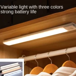 LED Motion Sensor Cabinet Light, Wireless USB Rechargeable Closet Light, Under-Counter Lighting for Closets, Cupboards & Stair