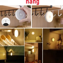 8LED Motion Sensor LED Night Light Smart Switch Sensor Light USB Rechargeable Battery Driven Bathroom Bedside Light For Room Hallway Access Bathroom Home Lighting