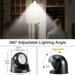LED Motion Sensor Light , Battery Powered Motion Sensor Lights Wireless 9 LED Motion Spotlight Indoor And Outdoor, Garden Motion Sensor Security LED Light Lamp