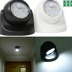 LED Motion Sensor Light , Battery Powered Motion Sensor Lights Wireless 9 LED Motion Spotlight Indoor And Outdoor, Garden Motion Sensor Security LED Light Lamp