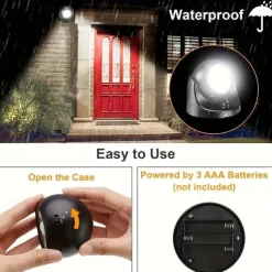LED Motion Sensor Light , Battery Powered Motion Sensor Lights Wireless 9 LED Motion Spotlight Indoor And Outdoor, Garden Motion Sensor Security LED Light Lamp