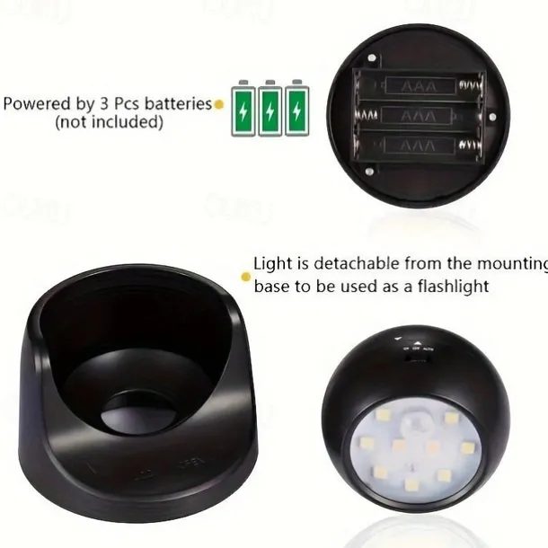 LED Motion Sensor Light , Battery Powered Motion Sensor Lights Wireless 9 LED Motion Spotlight Indoor And Outdoor, Garden Motion Sensor Security LED Light Lamp