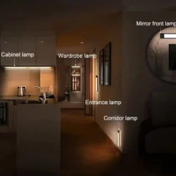 LED Motion Sensor Light Wireless Wall Lamp USB LED Night Lights USB Rechargeable Night Lamps For Kitchen Cabinet Wardrobe Lamp Staircase 10/20/30/40CM