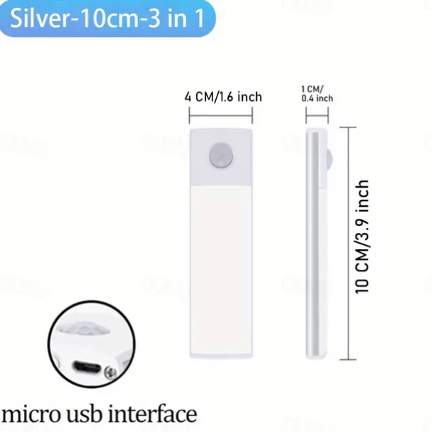 LED Motion Sensor Light Wireless Wall Lamp USB LED Night Lights USB Rechargeable Night Lamps For Kitchen Cabinet Wardrobe Lamp Staircase 10/20/30/40CM