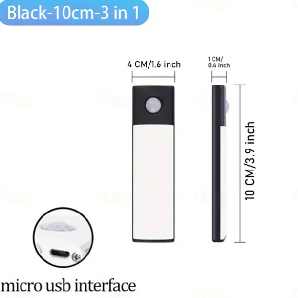 LED Motion Sensor Light Wireless Wall Lamp USB LED Night Lights USB Rechargeable Night Lamps For Kitchen Cabinet Wardrobe Lamp Staircase 10/20/30/40CM