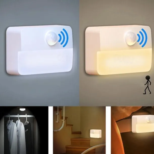 LED Motion Sensor Night Light, Indoor LED Night Read Light Battery Operated Night Light Motion Sensor Light Indoor for Bedroom, Kitchen, Stairs, Hallway, Office