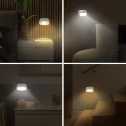 LED Motion Sensor Night Light, Indoor LED Night Read Light Battery Operated Night Light Motion Sensor Light Indoor for Bedroom, Kitchen, Stairs, Hallway, Office