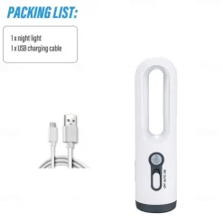 LED Motion Sensor Night Light 2 in 1 Portable Flashlight With Dusk To Dawn Sensor For Bedroom Bathroom Reading Camping