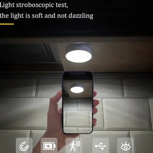 8LED Motion Sensor Night Light, USB Rechargeable Stair Cabinet Light Automatic On/Off, Ideal for Kitchen, Bedroom, Closet, Stairs and Hallway