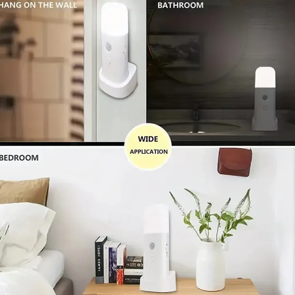 LED Motion Sensor Night Light USB Rechargeable Dimmable LED Light Portable Motion Activated Night Lamp For Living Room Bedroom Hallway Lighting
