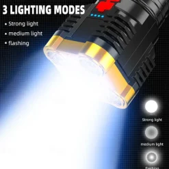 5led Multifunctional Bright Flashlight Outdoor Portable COB Side Light Work Light USB Rechargeable