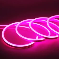 LED Neon Flex Strip Lights 6mm Narrow Neon Light 12V LED Strip Waterproof 5M Cutable DIY Led Neon Light Strip for Indoor Outdoor Home Decoration and DC12V Adapter and Touch Dimmer Switch Kit