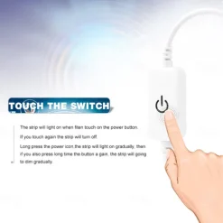 LED Neon Flex Strip Lights 6mm Narrow Neon Light 12V LED Strip Waterproof 5M Cutable DIY Led Neon Light Strip for Indoor Outdoor Home Decoration and DC12V Adapter and Touch Dimmer Switch Kit