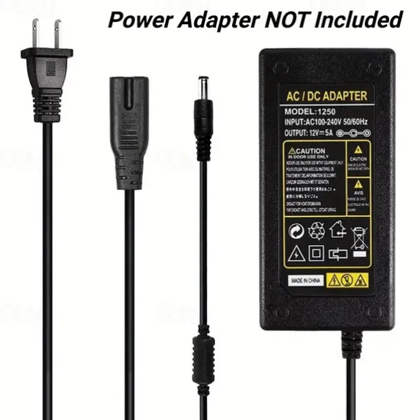 LED Neon Rope Lights 5M 16.4Ft, 12V Flexible IP65 Waterproof Silicone Neon Strip Lights, Ideal for Bedroom, Kitchen, Indoor/Outdoor Decoration (Power Adapter Not Included)