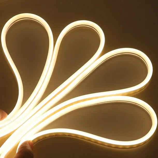 LED Neon Rope Lights 5M 16.4Ft, 12V Flexible IP65 Waterproof Silicone Neon Strip Lights, Ideal for Bedroom, Kitchen, Indoor/Outdoor Decoration (Power Adapter Not Included)