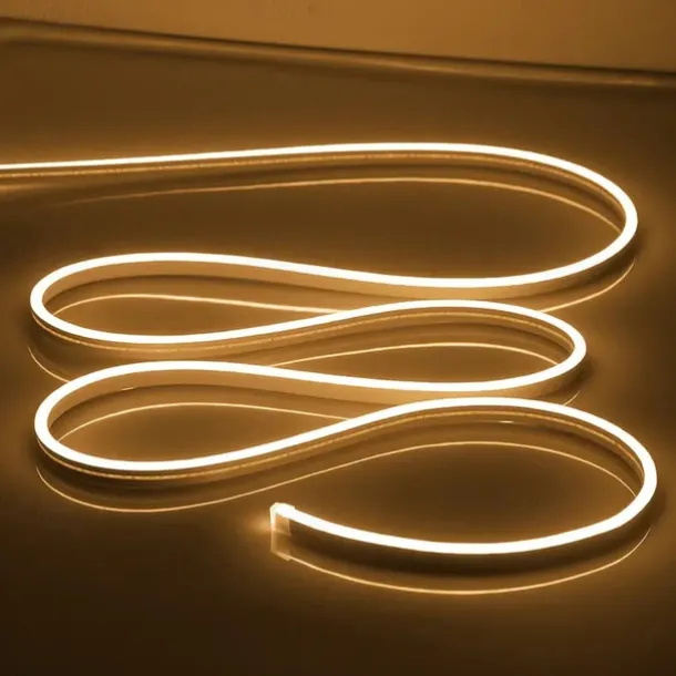 LED Neon Rope Lights 5M 16.4Ft, 12V Flexible IP65 Waterproof Silicone Neon Strip Lights, Ideal for Bedroom, Kitchen, Indoor/Outdoor Decoration (Power Adapter Not Included)