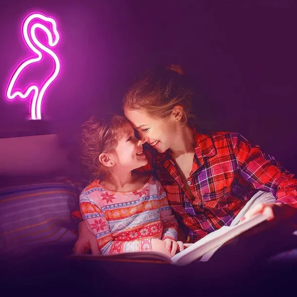 LED Neon Signs for Girls Room Decor Neon Signs Wall Light Desk Lamps Battery USB Operation Night Lights with Pedestal Pink Bar Bedroom Party Christmas