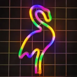 LED Neon Signs for Girls Room Decor Neon Signs Wall Light Desk Lamps Battery USB Operation Night Lights with Pedestal Pink Bar Bedroom Party Christmas