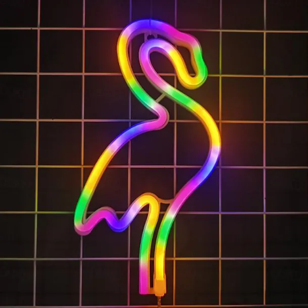 LED Neon Signs for Girls Room Decor Neon Signs Wall Light Desk Lamps Battery USB Operation Night Lights with Pedestal Pink Bar Bedroom Party Christmas