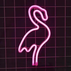 LED Neon Signs for Girls Room Decor Neon Signs Wall Light Desk Lamps Battery USB Operation Night Lights with Pedestal Pink Bar Bedroom Party Christmas