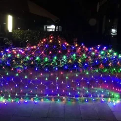 LED Net Lights Curtain String Lights 6Mx4M 672LEDs 3Mx2M 200LEDs 1.5Mx1.5M 96LEDs White Warm White Blue Multi Color for Room Party Décor Linkable 220V