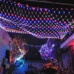 LED Net Mesh Fairy String Light 8*10 6*4M Flexible Window Curtain Holiday Lights for Party Yard Garden Colorful Decoration Lighting 96/200/672/2600 LEDs