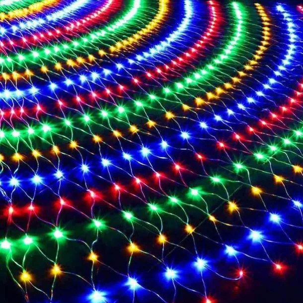 LED Net Mesh Fairy String Light 8*10 6*4M Flexible Window Curtain Holiday Lights for Party Yard Garden Colorful Decoration Lighting 96/200/672/2600 LEDs