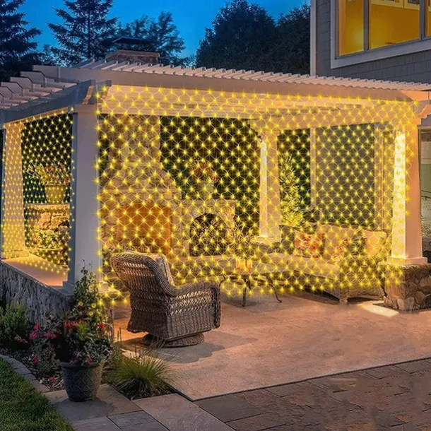 LED Net Mesh Fairy String Light 8*10 6*4M Flexible Window Curtain Holiday Lights for Party Yard Garden Colorful Decoration Lighting 96/200/672/2600 LEDs