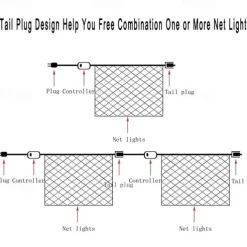 LED Net Mesh Fairy String Light 8*10 6*4M Flexible Window Curtain Holiday Lights for Party Yard Garden Colorful Decoration Lighting 96/200/672/2600 LEDs