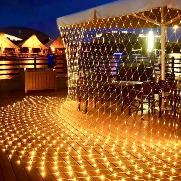LED Net Mesh Fairy String Light 8*10 6*4M Flexible Window Curtain Holiday Lights for Party Yard Garden Colorful Decoration Lighting 96/200/672/2600 LEDs