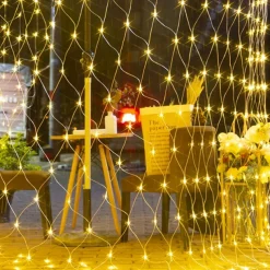 LED Net Mesh Fairy String Light 8*10 6*4M Flexible Window Curtain Holiday Lights for Party Yard Garden Colorful Decoration Lighting 96/200/672/2600 LEDs