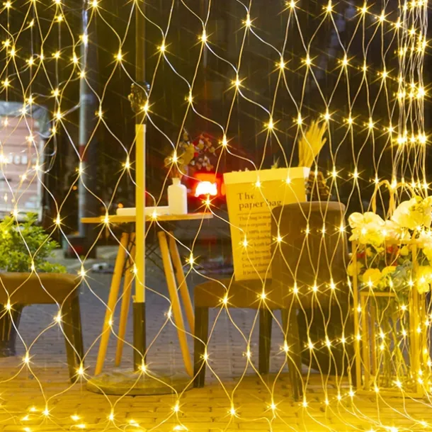 LED Net Mesh Fairy String Light 8*10 6*4M Flexible Window Curtain Holiday Lights for Party Yard Garden Colorful Decoration Lighting 96/200/672/2600 LEDs
